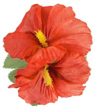 Hawaiiblomst, rød m/ hårclip