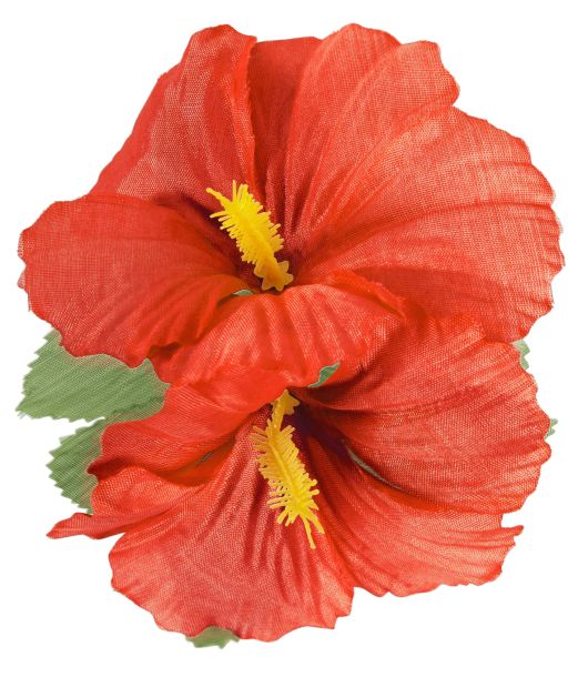 Hawaiiblomst, rød m/ hårclip