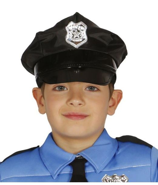 Svart polishatt med emblem för barn.