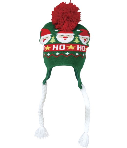 Julehue i grøn m. hvide fletninger 