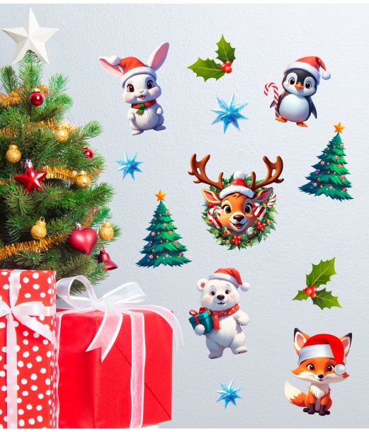 Jule dyr wallstickers 25x70cm