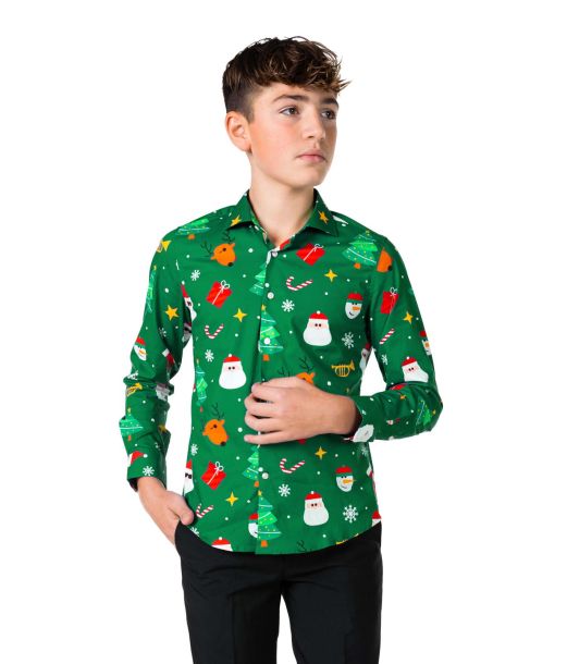 Festivity grøn skjorte 10år (134/140) 