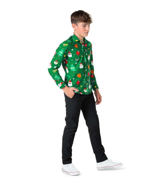 Festivity grøn skjorte 10år (134/140) 