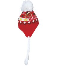 Julehue i rød m. hvide fletninger 