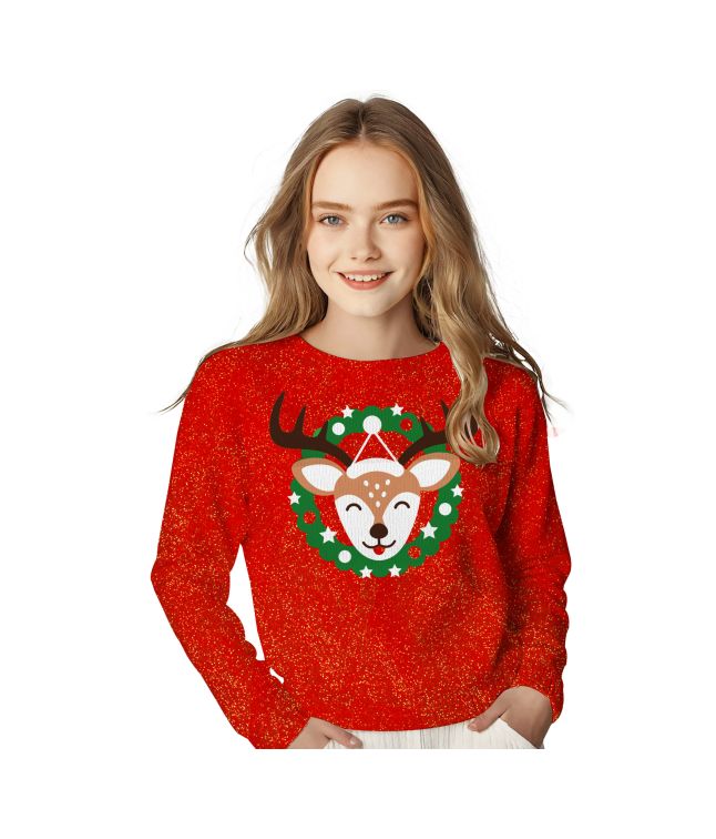 Glimmer trøje m. rensdyr 