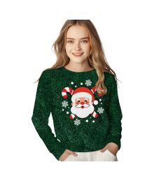 Glimmer trøje m. julemand 5-6år