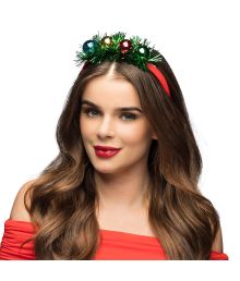 Diadem med julgranskulor