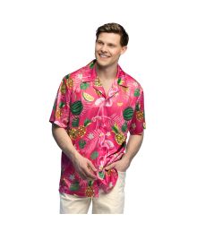 Sommarskjorta med flamingo