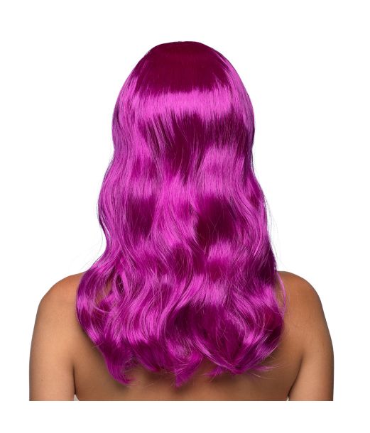 Flot lilla paryk med langt hår.