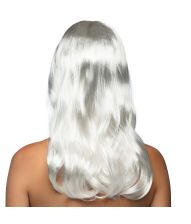 Flot hvid paryk med langt hår.