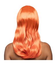 Flot orange paryk med langt hår.