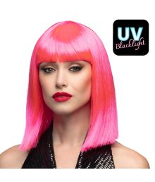 Festlig neon pink page paryk