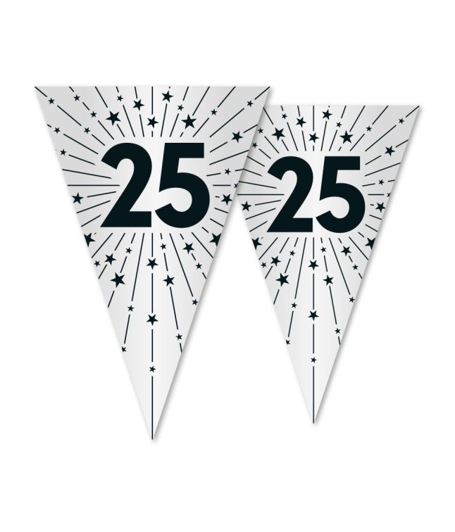 Vimpelguirlande 25 sølv