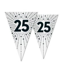 Vimpelguirlande 25 sølv