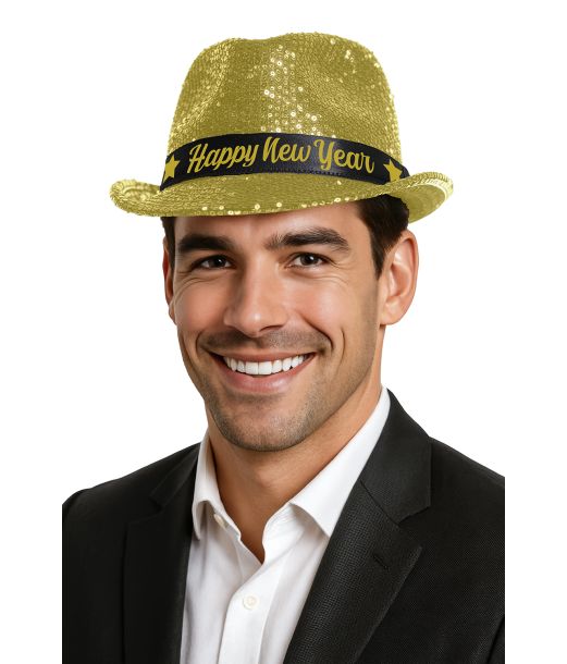 Guld gangster hat happy new year