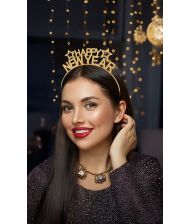 Happy new year hårbøjle m sten