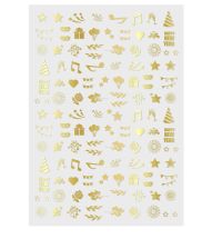 Nytårs negle stickers guld