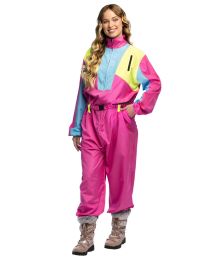 Rosa skiddräkt maskeraddräkt för kvinnor