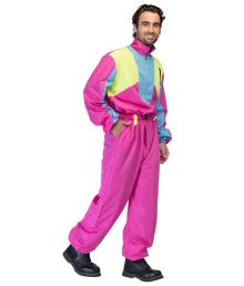 Rosa skiddräkt maskeraddräkt för män