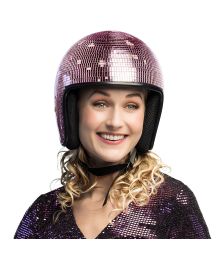 Hjälm med rosa discokula