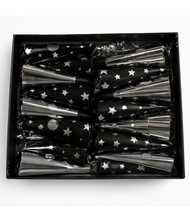 Trækpropper sølv stjerner 18stk