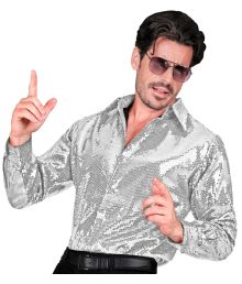 Skjorta med paljetter i silver