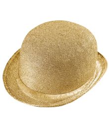 Guldfärgad bowlerhatt med glitter
