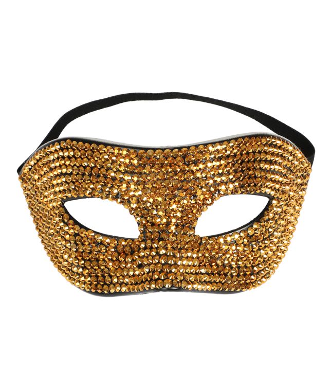 Guld rhinsten halvmaske #