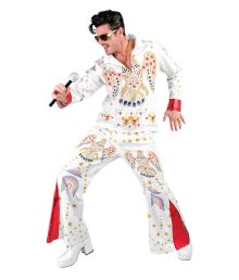 Vit Elvis Presley maskeraddräkt