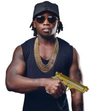 Guld pistol med sten