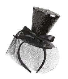 Svart glitter minihatt