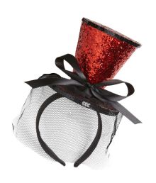 Röd minihatt med glitter