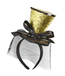 Minihatt med guldglitter