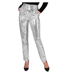 Byxor med silver paljetter, dam
