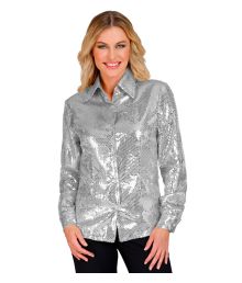 Skjorta med silverpaljetter, dam