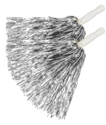 Pom poms i silver, 2 st