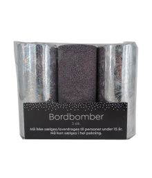 Bordbomber sølv/grå 3 stk