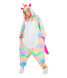 Maskeraddräkt med enhörning i regnbågsfärg