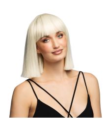 Lång blond pageperuk