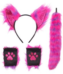 Neonrosa och lila kattset