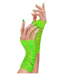 Neongröna spetshandskar