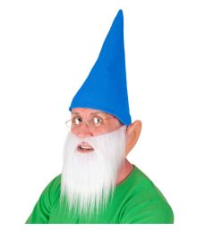 Blå alvhatt med skägg och öron