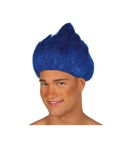 Blå Trolls paryk til voksne.