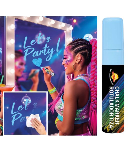 Flydende kridt, blå