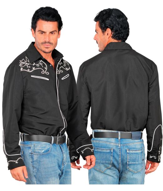 Sort cowboy skjorte XXL