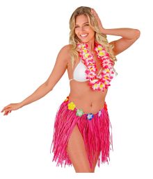 Kjol i rosa raffia, 40 cm