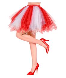 Röd och vit tyllkjol