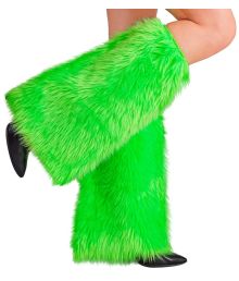 Benvärmare i neongrön päls