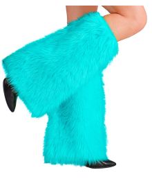 Benvärmare i turkos päls