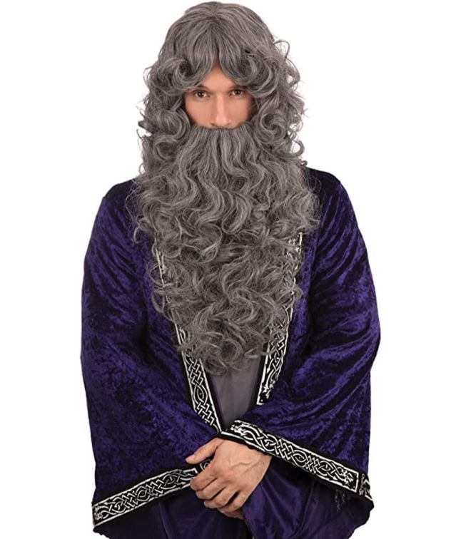 Troldmand skæg og paryk 